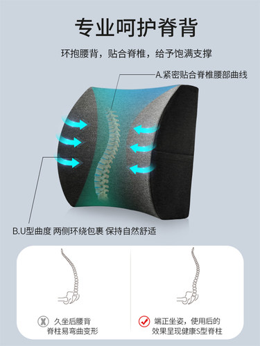 腰靠背靠垫办公室座椅久坐护腰神器孕妇腰突枕车用工位椅子靠背垫 - 图1