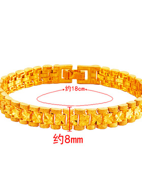 奢华仿24k黄金手表链厚实款男女首饰 民族风时尚展销沙金婚庆手饰