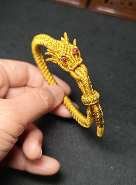 龙鳞龙头手工编织手链好运