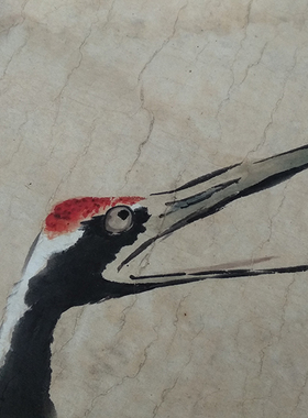 王雪涛双鹤松国画花鸟竖幅微喷打印宣纸复制画仿古画装饰画