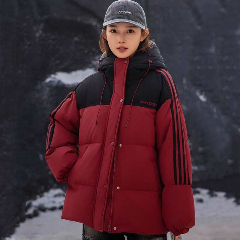 女大童红色羽绒服冬款初高中学生胖女孩加肥宽松加厚保暖羽绒外套,淘宝优惠券,粉丝福利购,淘宝优惠卷