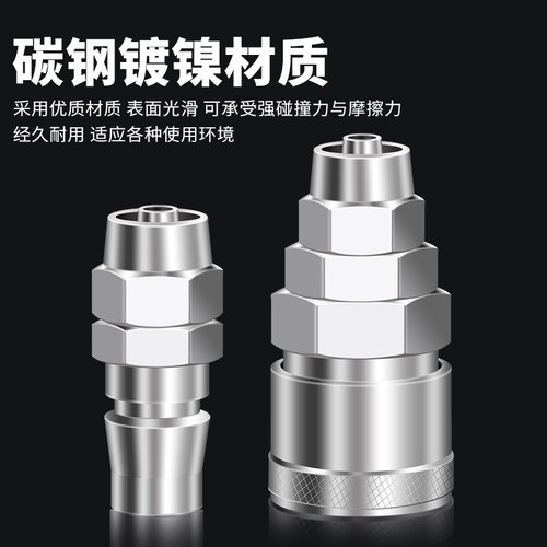 C式自锁快速接头气管快插汽气泵吹尘枪空压机公母快插型PP/PM/PF - 图1