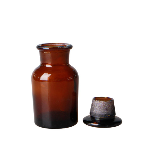 玻璃广口瓶茶色广口瓶厚化学玻璃磨口广口瓶密封盖化工固体瓶试剂瓶实验Wide Mouth Brown Reagent Bottle - 图0