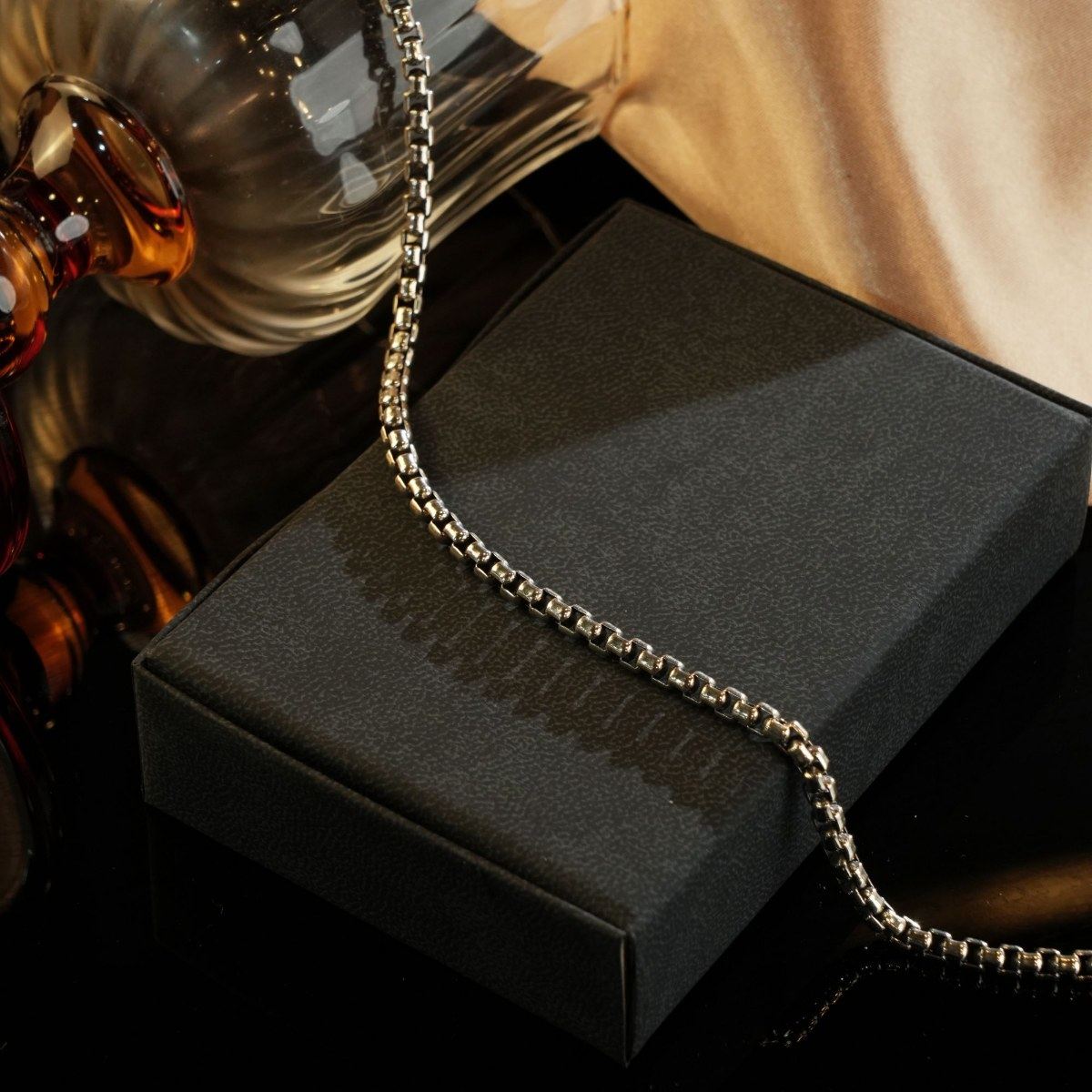 制道珠宝经典盒子项链925纯银链子重工 65cm男女PN0012,淘宝优惠券,粉丝福利购,淘宝优惠卷