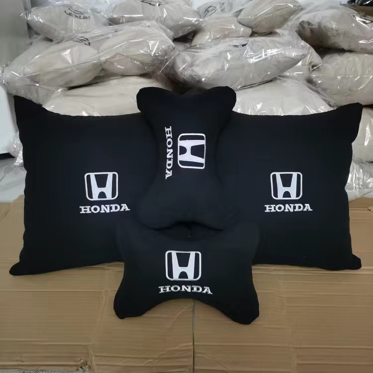 适用车载汽车车标头枕护颈枕车内用品本田抱枕靠垫四件套定做logo,淘宝优惠券,粉丝福利购,淘宝优惠卷