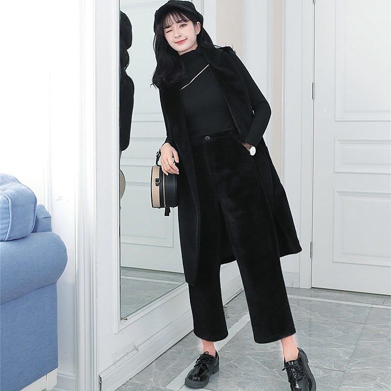 【单马甲】潮流时尚女秋冬外套2025新款毛呢大码显瘦黑色皮草马夹,淘宝优惠券,粉丝福利购,淘宝优惠卷