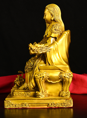 黄铜真武大帝摆件北极真君佛像玄武大帝居家供奉祖师爷铜像