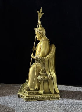 黄铜华光大帝神像摆件灵官马元帅三眼灵光天王马天君马王爷工艺品