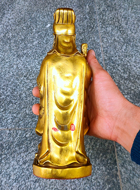铜器铜山神爷铜神像摆件 山神爷站坐像家居饰品风水工艺品