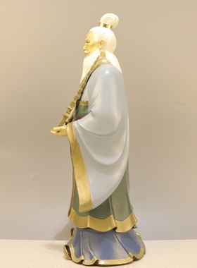 祥狮彩绘姜太公铜像摆件姜太公钓鱼站像姜子牙神像拿打神鞭封神榜