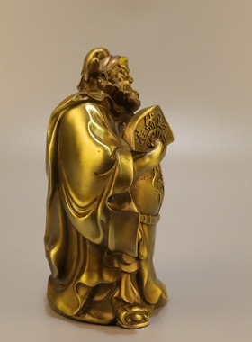 黄铜钟馗摆件浩然正气天师钟馗铜像书房客厅家用卧室摆放