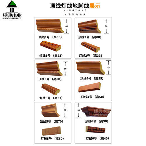 实木橱柜整体衣柜罗马柱顶线地脚线红橡木实木线条装饰柱全屋定制 - 图1