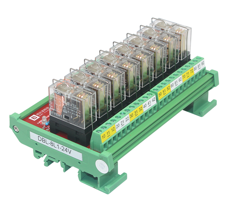 8路欧姆龙继电器模组 模块 控制板驱动板PLC放大板8L1-24V 12V 5V