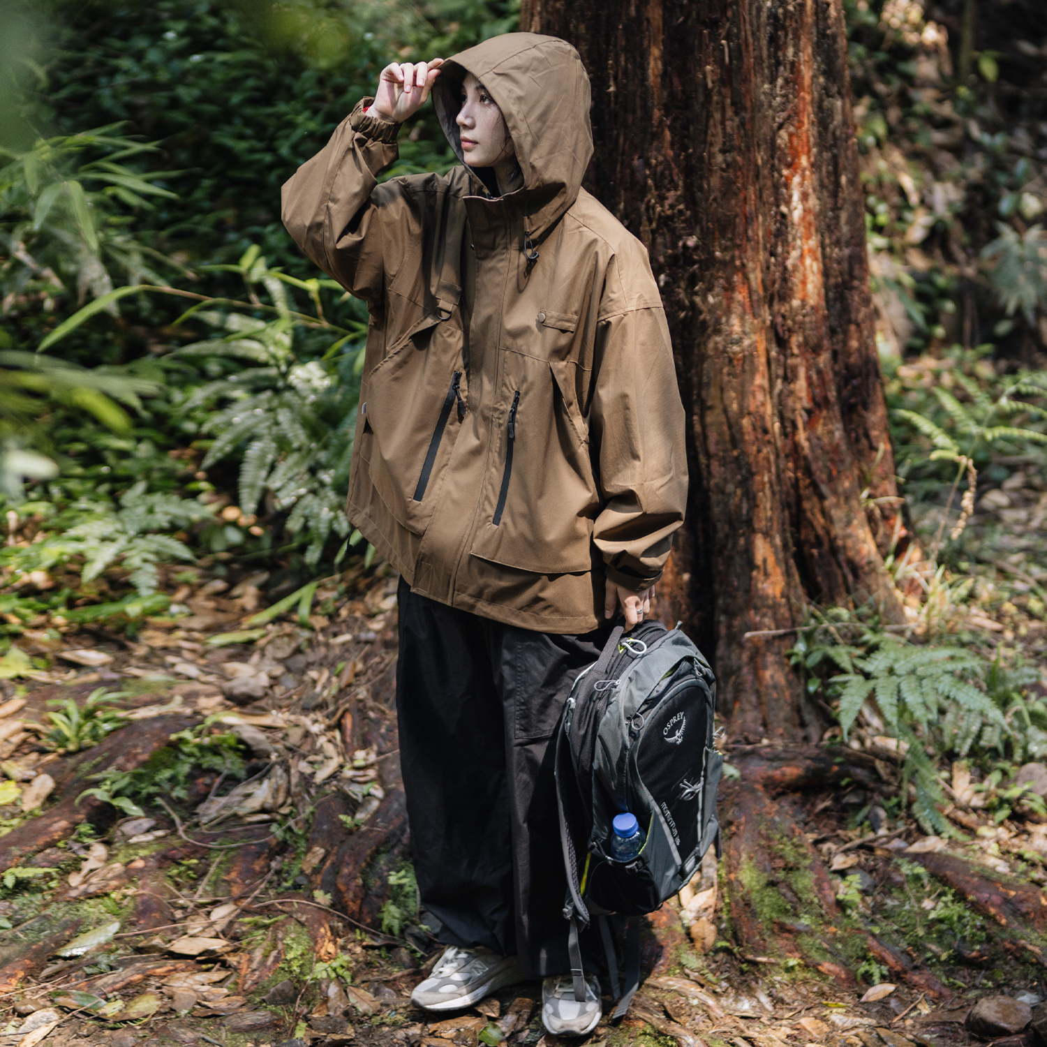 你初恋老王 户外vintage美式冲锋衣外套男款登山服多口袋机能防水 - 图2