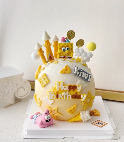 海绵宝宝生日蛋糕装饰摆件派大星蟹老大章鱼哥儿童情景创意小玩偶 - 图1