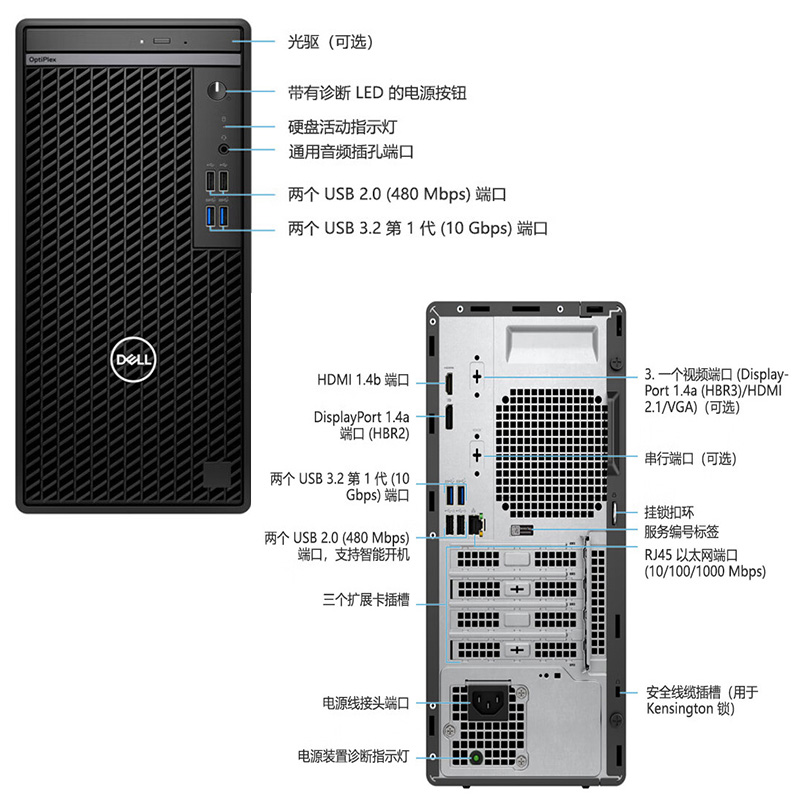 戴尔台式电脑办公主机OptiPlex 7010MT/Plus13代I5/i7/i9-13900 - 图0