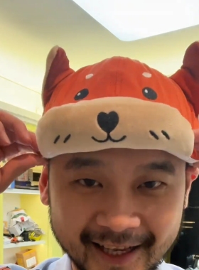 学院风双面反戴狐狸耳显脸小帽