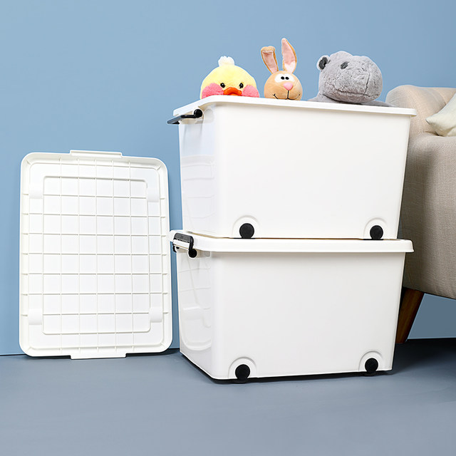 Storage box plastic thickened storage box with wheels