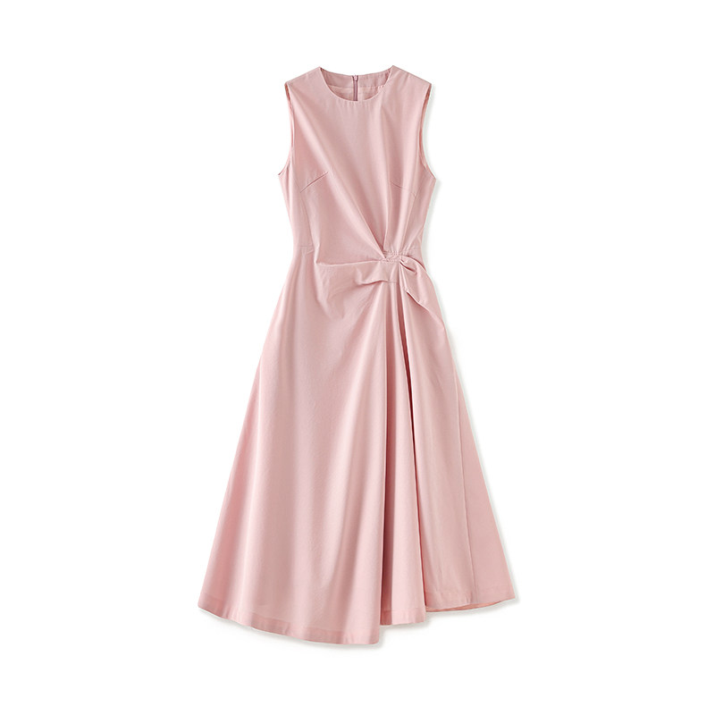 迪奥夏季连衣裙女25新款法式气质优雅背心裙简约收腰褶皱无袖裙子 - 图3