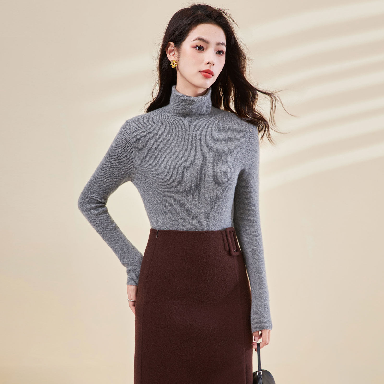 迪奥高品质高领羊毛衫女25秋冬新款纯色百搭修身显瘦针织打底衫女,淘宝优惠券,粉丝福利购,淘宝优惠卷