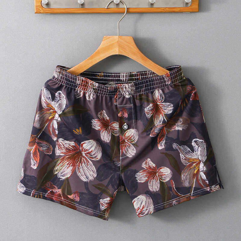 男士内裤男冰丝宽松大码印花平角裤衩潮流睡裤青年男生四角大裤头,淘宝优惠券,粉丝福利购,淘宝优惠卷