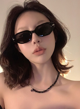 复古黑色小框街拍墨镜男女同款潮