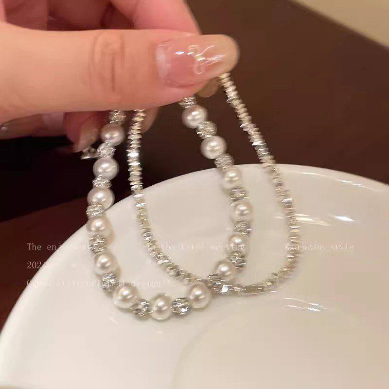 女珍珠小满天星手链冷淡闺蜜银子高级感学生手饰清新串珠风轻奢碎 - 图2