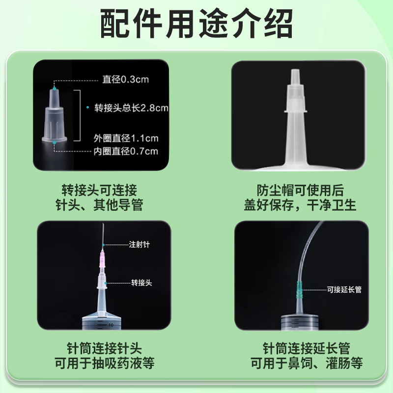 针筒针管大号大容量医用灌肠助推鼻饲喂流食可与猫狗注射器具合用 - 图3