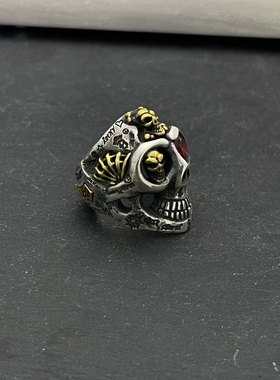 BWK骷髅头指环全新s925银饰民族风