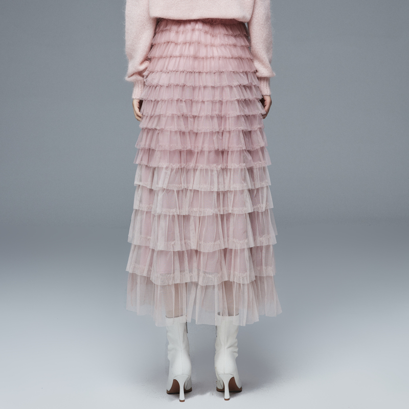 芭蒂娜蓬蓬2021新款粉色高腰蛋糕裙 芭蒂娜服饰半身裙