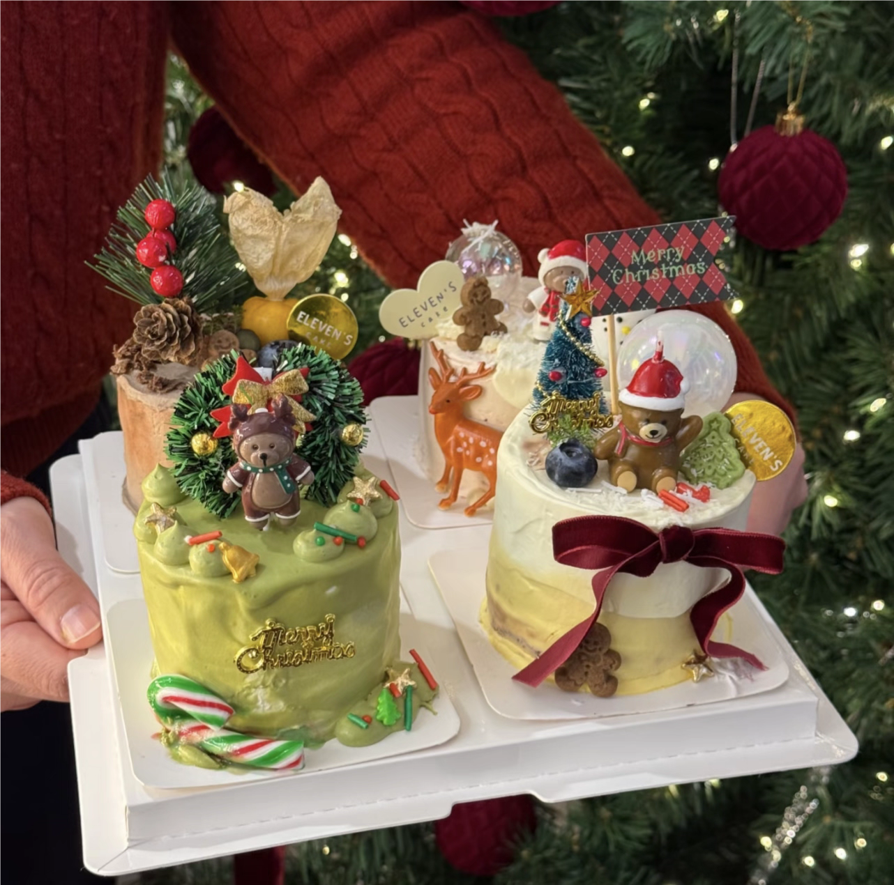 2025网红圣诞帽小熊蜡烛圣诞插旗圣诞节草圈圣诞树蛋糕装饰插件 - 图1