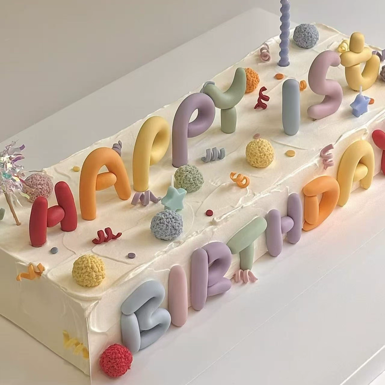 儿童男孩女孩生日烘焙台插件网红ins风软胶彩色字母happy蛋糕装饰,淘宝优惠券,粉丝福利购,淘宝优惠卷