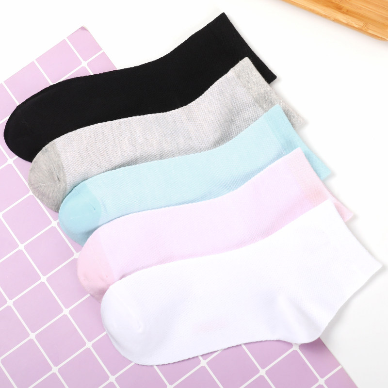 浪莎白色中筒纯棉春秋夏季鞋女袜 茹雅服饰短袜/打底袜/丝袜/美腿袜