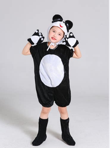 六一儿童卡通动物演出服熊猫舞蹈服幼儿男女童大熊猫话剧表演服 - 图1
