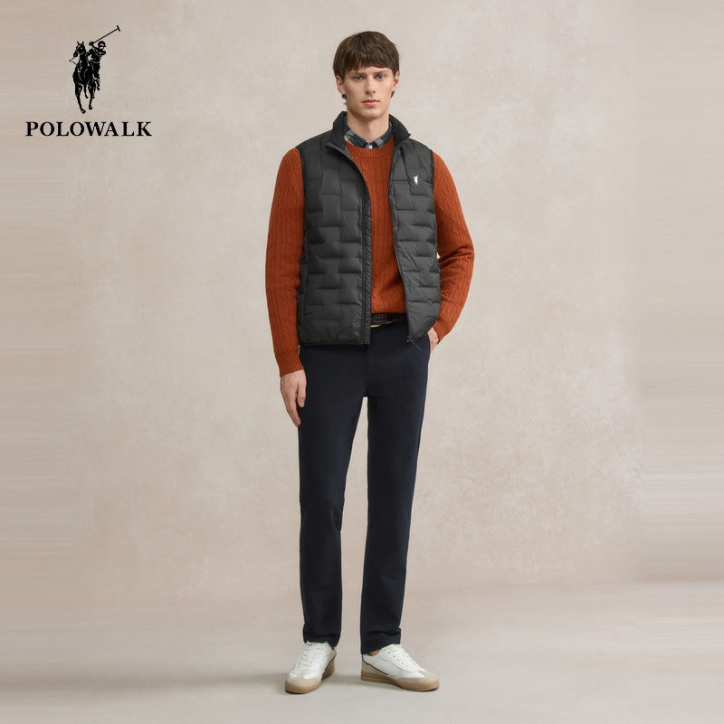 POLOWALK男士立领轻薄羽绒马甲秋冬新款保罗休闲纯色90鸭绒背心潮,淘宝优惠券,粉丝福利购,淘宝优惠卷