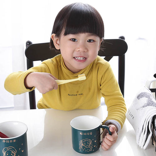 牙刷杯套装组合家庭漱口杯陶瓷一家四口牙缸杯一家人刷牙杯子家用 - 图2