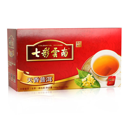 七彩云南天香普洱袋泡茶桂花香普洱生茶100g50袋办公室茶酒店专用 - 图2