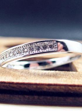 JZ012时尚女戒单排微镶钻石皇冠配戒饰品批发价女款仿真钻钻戒