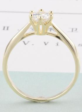 YJZ116纯银925镀白金皇冠钻戒