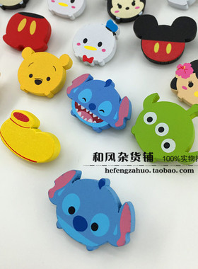 q版卡通可爱小胸针米妮实木
