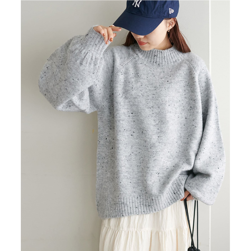 日单D1SC0AT纯原2025秋新款宽松百搭休闲杂点圆领长袖针织毛衣 - 图1