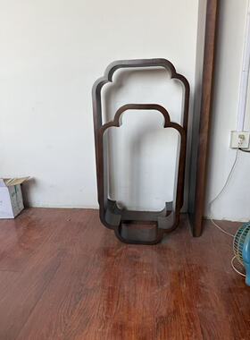 宋代美学格栅中古风屏风隔断入户玄关背景墙装饰实木小轩窗海棠格