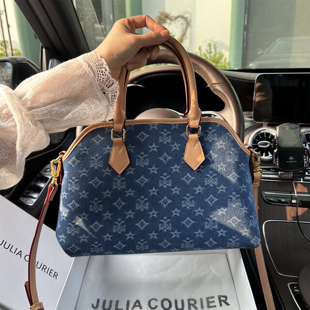 ກະເປົາຜູ້ຍິງ JULIA COURIER denim print tote bag women's 2026 new large capacity single shoulder crossbody bag