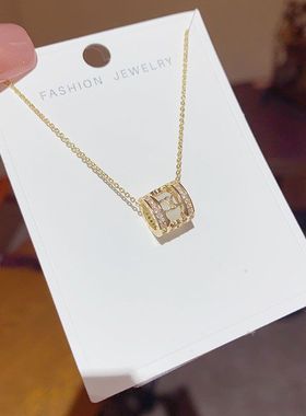 奢简约众甜美小蛮腰圆柱项链韩个性感颈链轻奢网红锁骨链精品银色