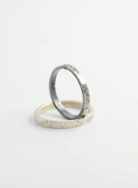 纯银戒指字母原创设计小众复古