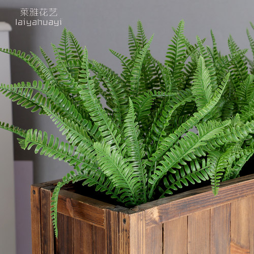 仿真草绿植花箱插花户外花坛假草装饰波斯叶栅栏花艺塑料花草多款 - 图3
