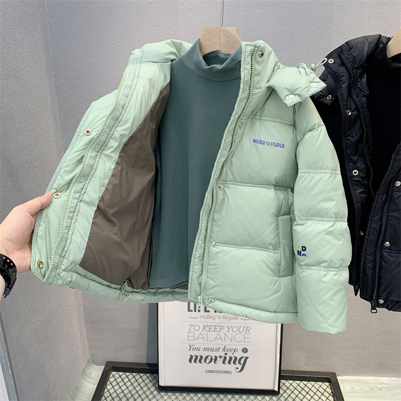 牛哆哆童装 儿童韩版羽绒服2024冬款男女童90白鸭绒连帽外套54419 - 图1