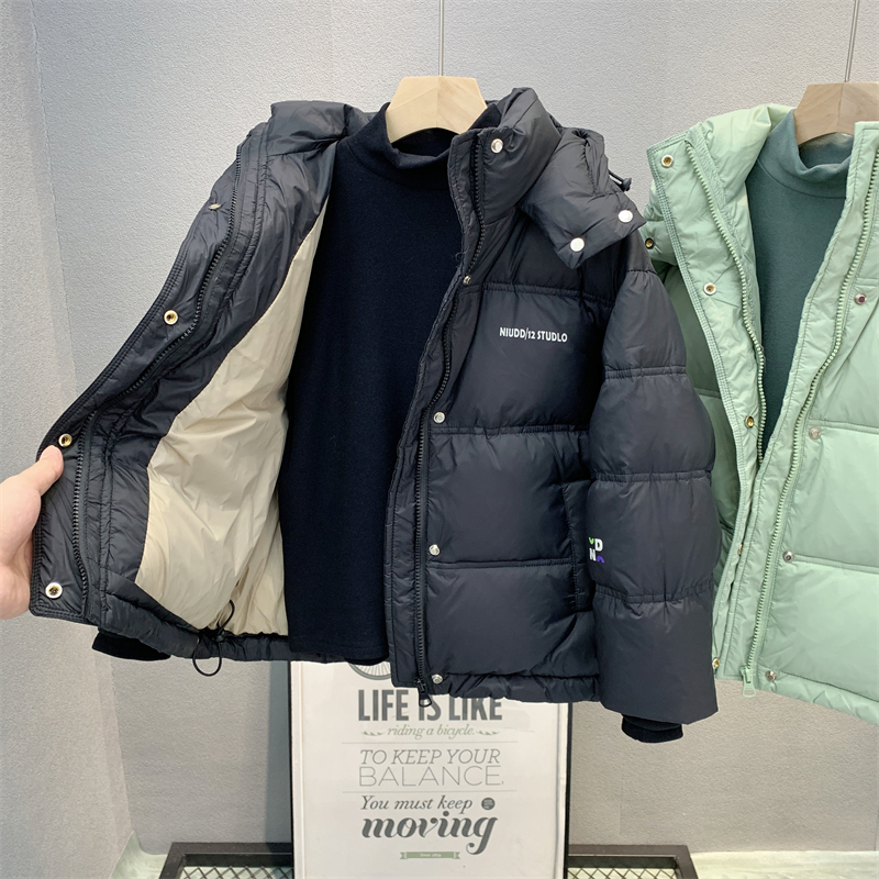 牛哆哆童装 儿童韩版羽绒服2024冬款男女童90白鸭绒连帽外套54419 - 图0