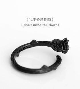 我就是那带刺的玫瑰  荆棘玫瑰戒指 大女主配饰 包邮