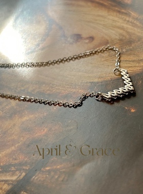 OL风小V碎银40+5cm项链